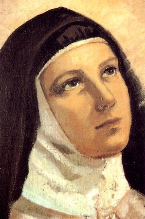 Das Bild zeigt ein gemaltes Portrait der Nonne Teresa